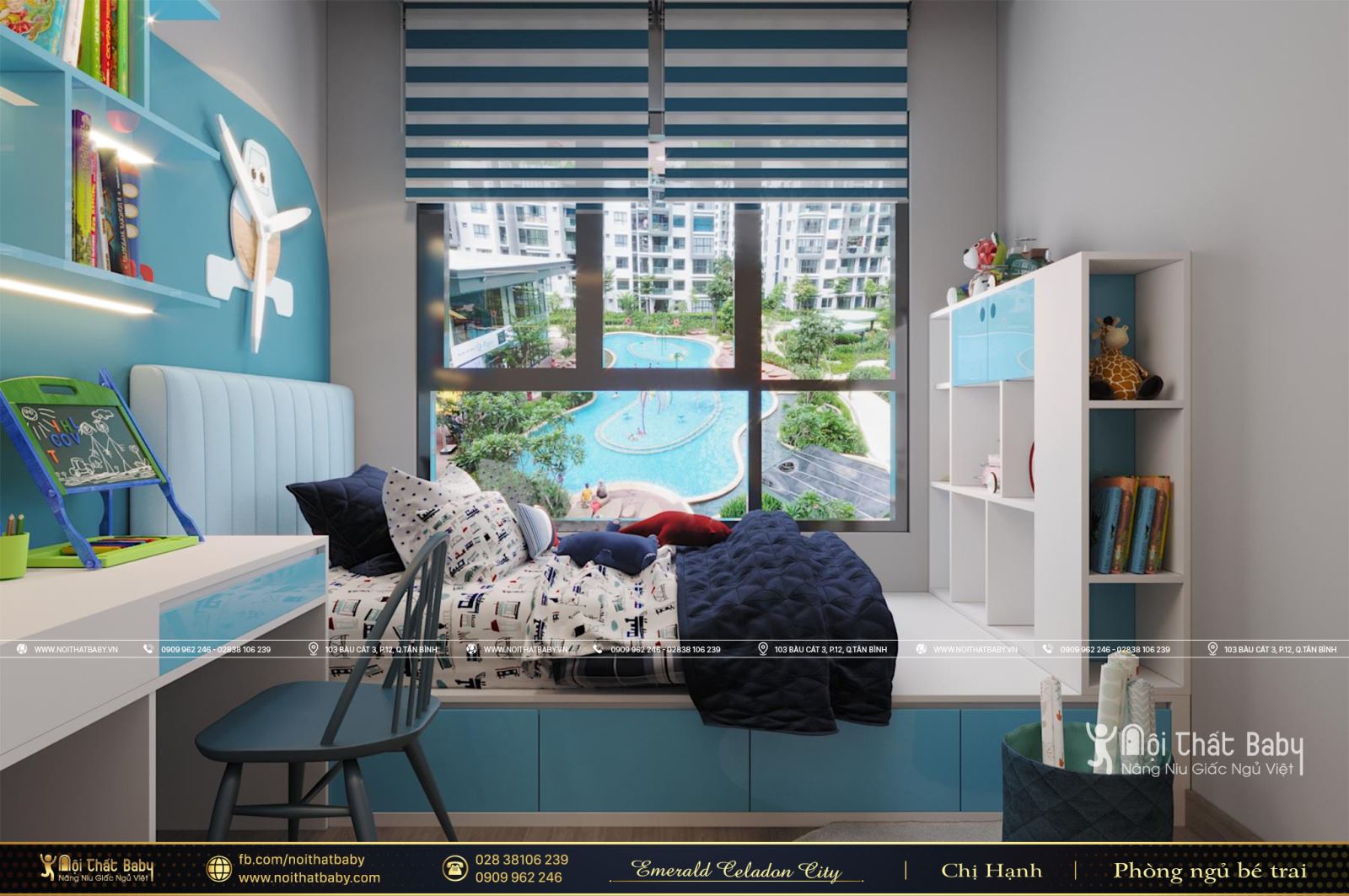 Thiết kế và thi công nội thất chung cư hiện đại căn hộ Emerald Celadon City 112m2